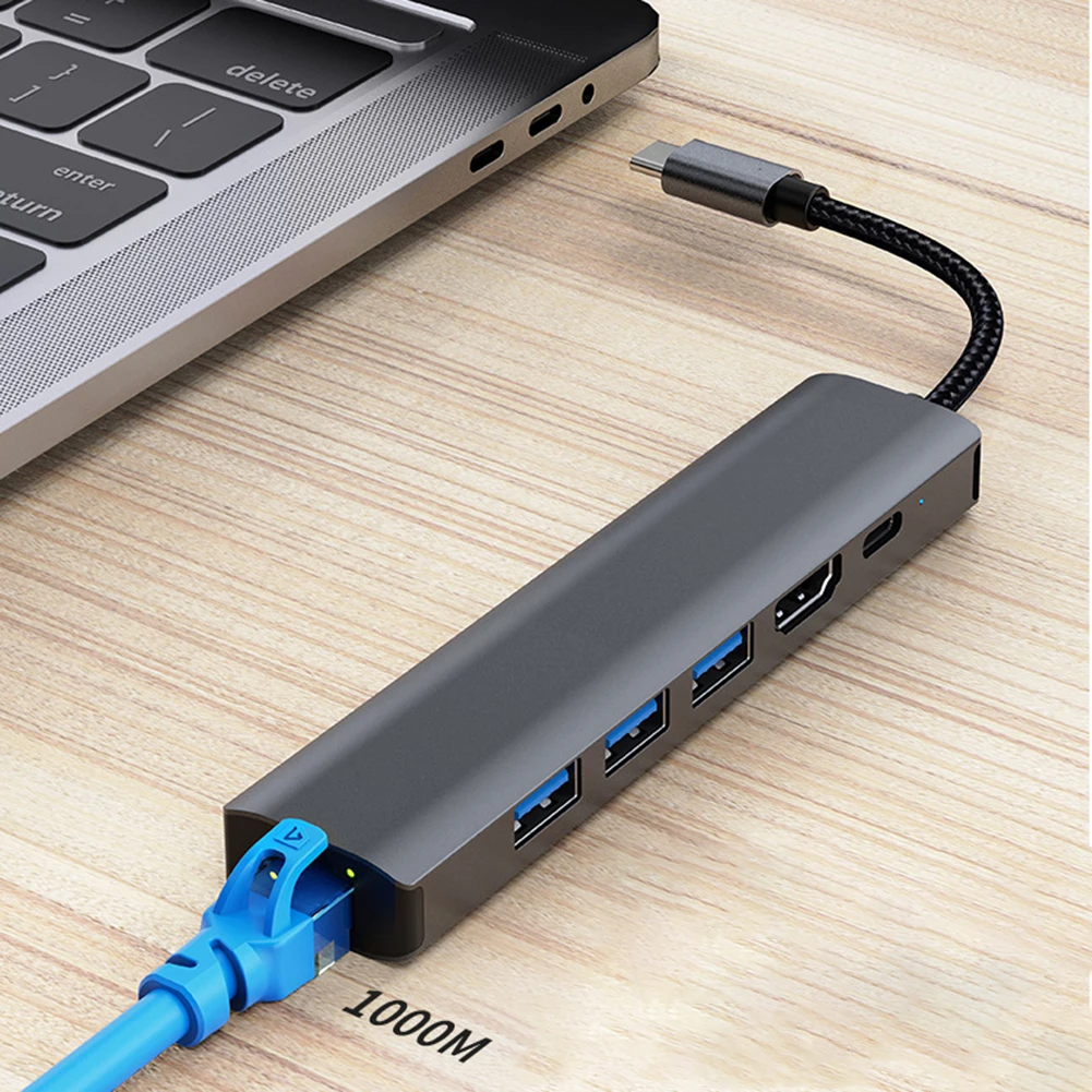 

Док-станция Тип C 6-в-1, 100 Вт, 5 Гбит/с, 4K, 30 Гц