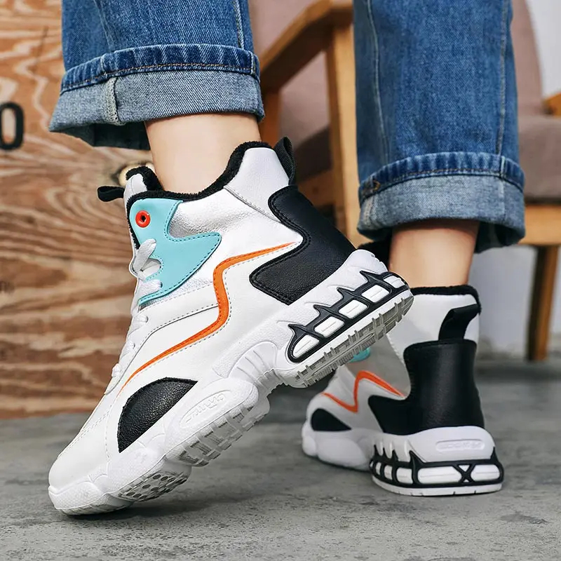 

Winter Warm High Top Sports Woman Sneakers for Women Tennis Running Shoes Sport Women White Fur Boty Damske Tenisky Gym GMB-1316