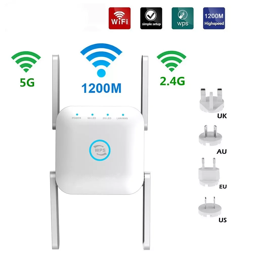

Ретранслятор Wi-Fi, 1200 Мбит/с, 2,4 ГГц