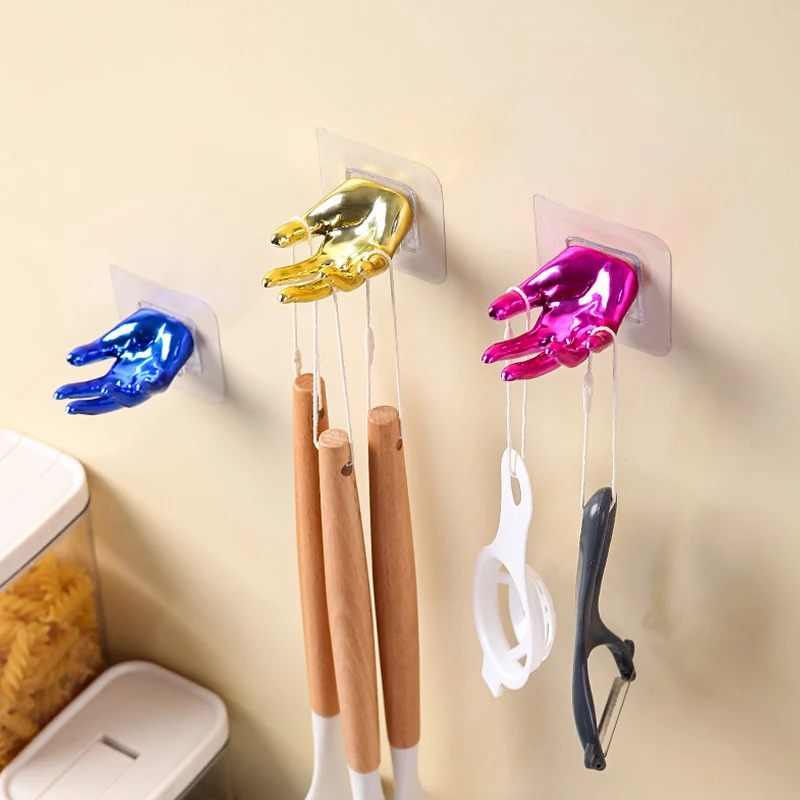 Настенный крючок для ключей в форме руки самоклеящийся подвешивания полотенец с