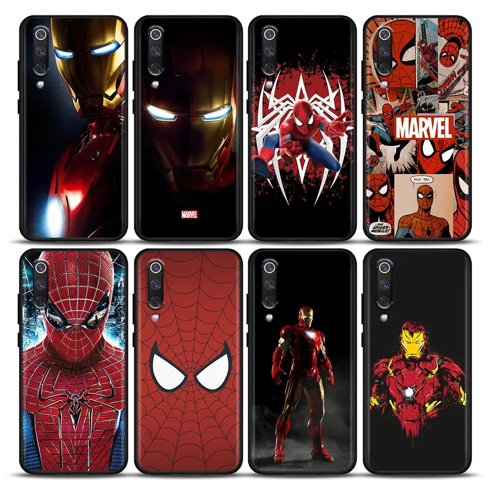 

Marvel Phone Case for Xiaomi Mi 9 9T SE 10T 10S Mi A2 Lite CC9 Note 10 Pro 5G Case Soft Silicone Cover Spiderman iron man Marvel