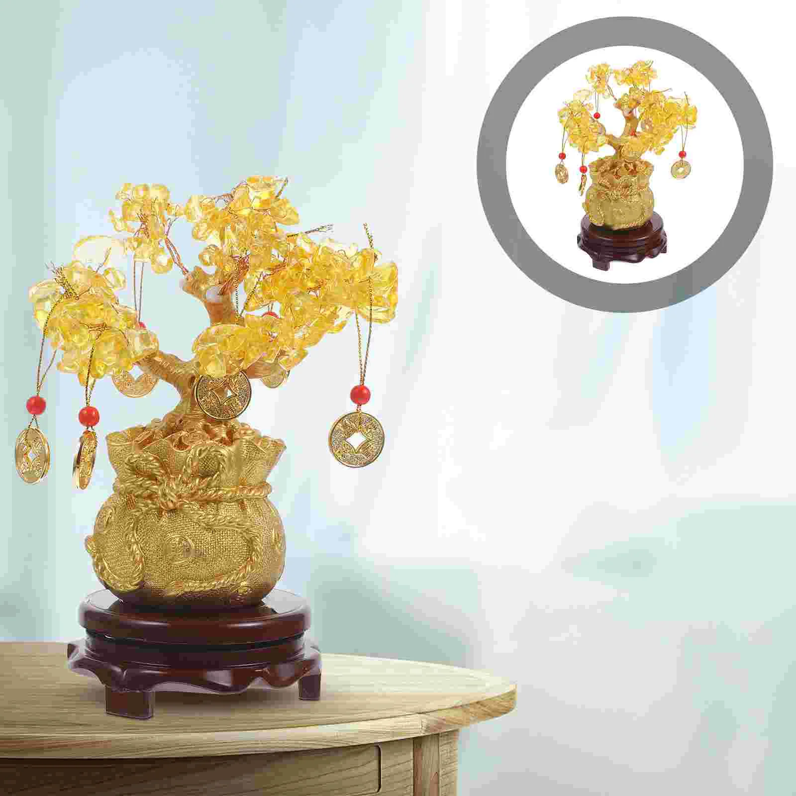 

Cake Decorationss Live Indoorations Tree Office Reiki Stone Bonsai Ornaments Prosperity Tree Wealth Figurine Crystal