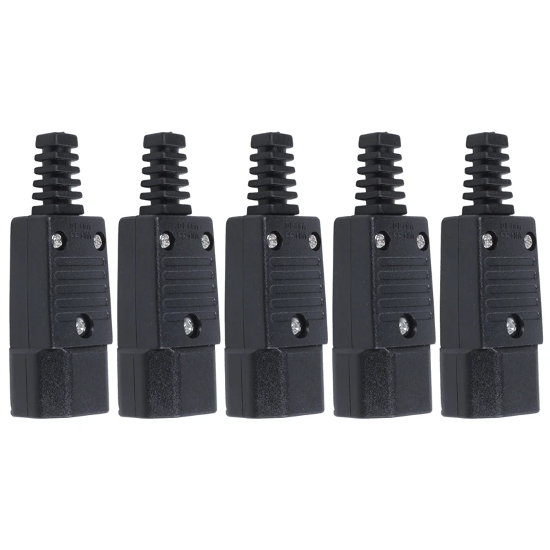 

5X Black IEC-320 C14 Male Plug AC Power Inlet Socket Connector 250V 10A