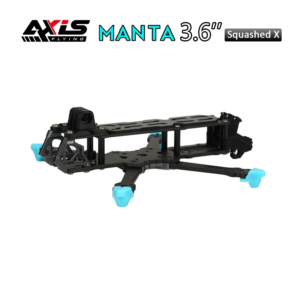 

AxisFlying Manta, 3,6 дюйма, 162 мм, квадратные комплекты рамок X FPV с боковой пластиной для FPV Freestyle, 3,6 дюйма, аналоговые/HD O3 дроны