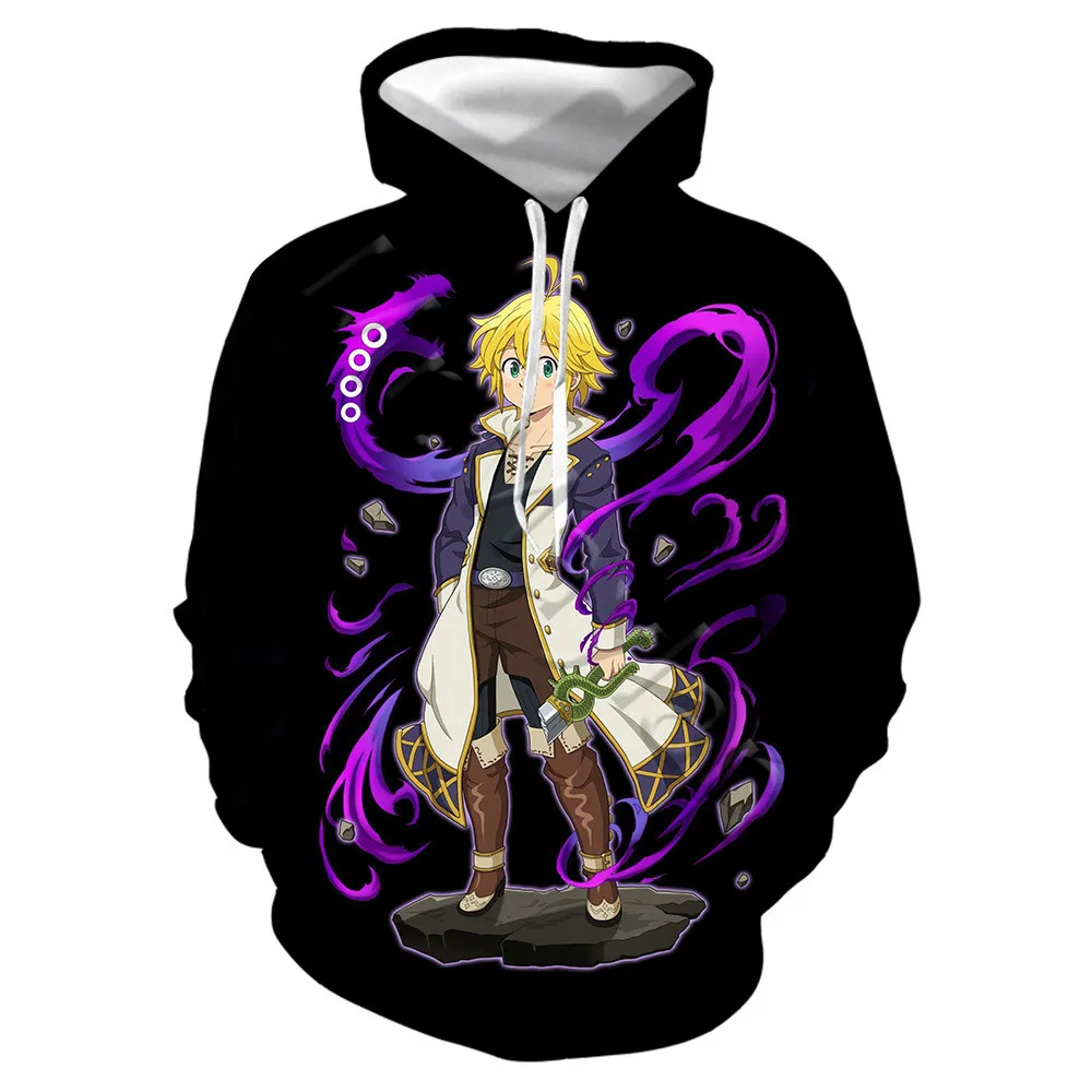 

2022 The Seven Deadly Sins Printed 3D Jacket Nanatsu No Taizai Anime Hoodies Men/Women Sweatshirt Boys Black Streetwear Kids