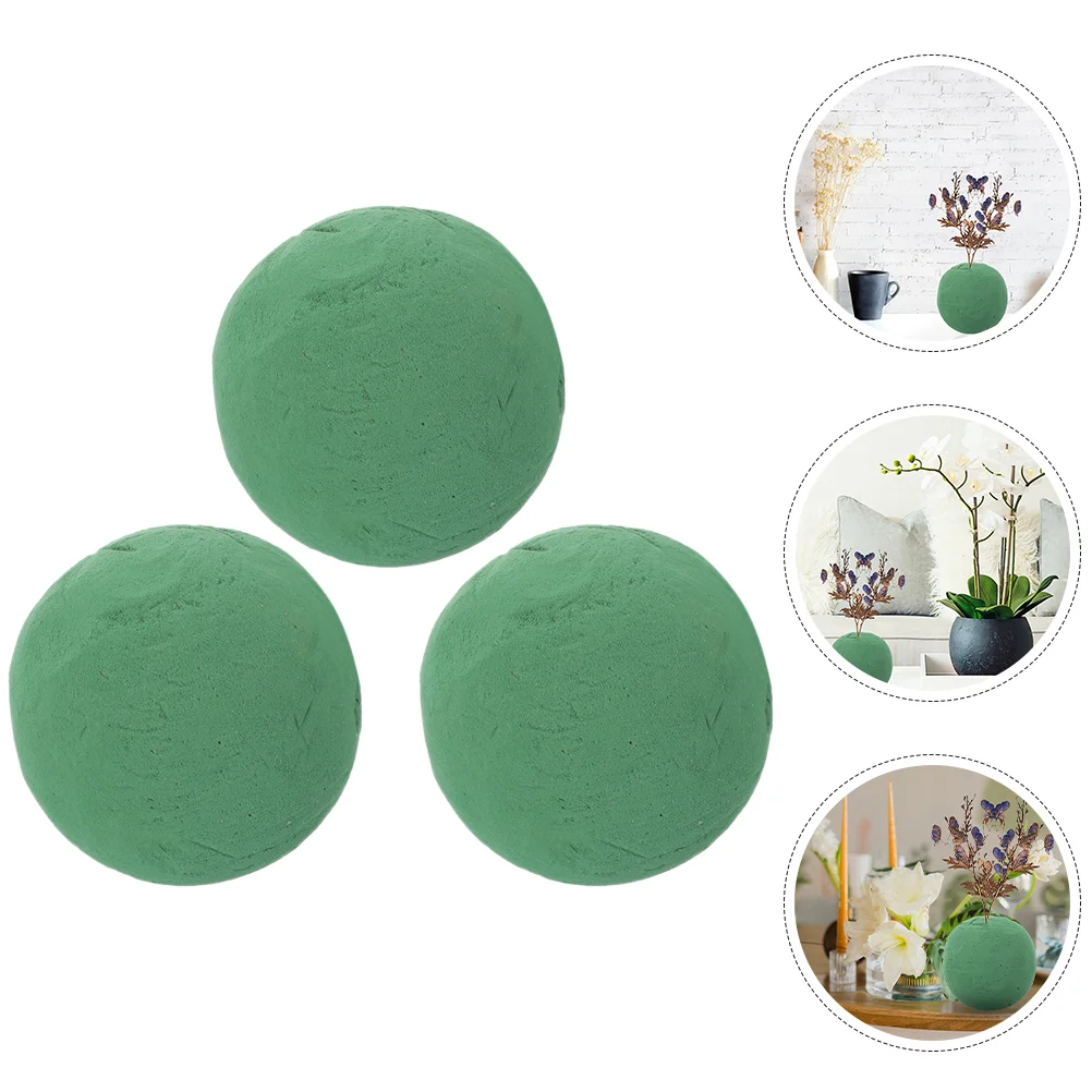 3 Pcs Flowers and Green Plants Fresh-keeping Arrangement Absorbent Sponge Ball Mud Foam Stand Dry Floral Phenolic Resin Balls