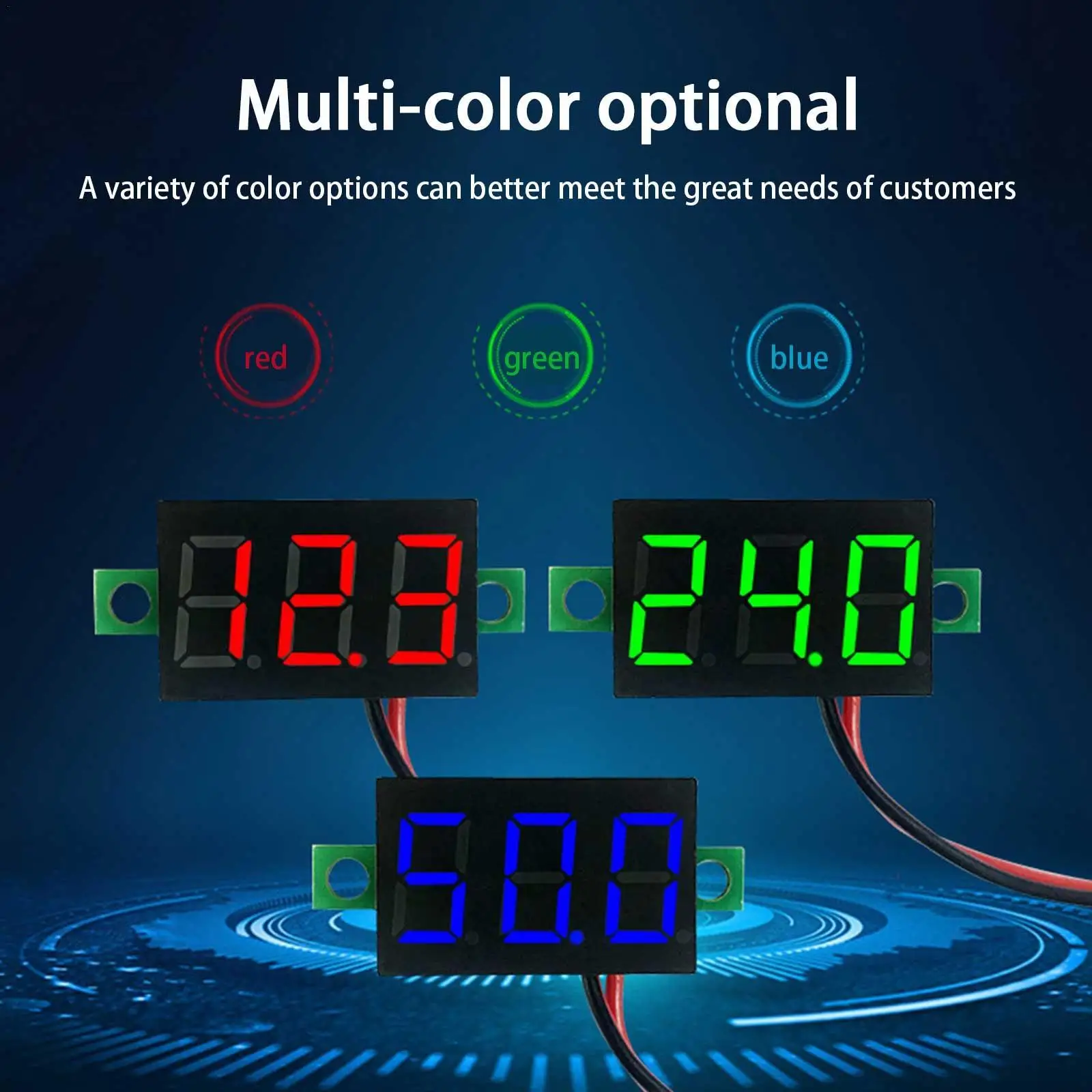 

Mini Digital Voltmeter Voltage Tester Meter 0.28 Inch 2.5V-30V 2 Wire LED Screen Electronic Parts Accessories 2 Orders