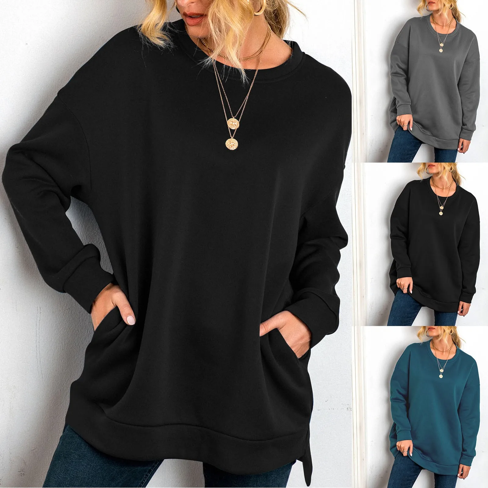 

Womens Casual Crew Neck Sweatshirt Long Sleeve Top Loose Sweatshirt Homage Sweatshirt Sweatshirts for Women