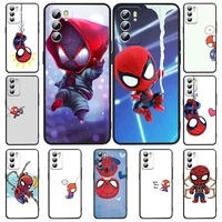 cute spiderman for oppo realme 5 6 6i 6s 7 8 8i 9i c3 c11 c21y q3s pro pro 4g narzo 50a 50i gt master gt2 pro black phone case