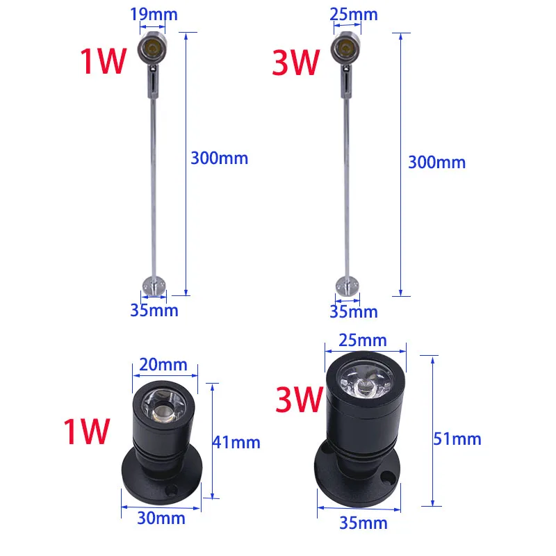 

Ceiling mini LED spotlights 1W 3W Usb DC5V DC12V-24V AC100V -240V light bulbs, surface mounted lights for cabinets counters