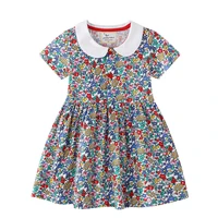 2022 summer dress casual cotton clothes floral pretty princess dress for baby girls kids 2 to 7 years