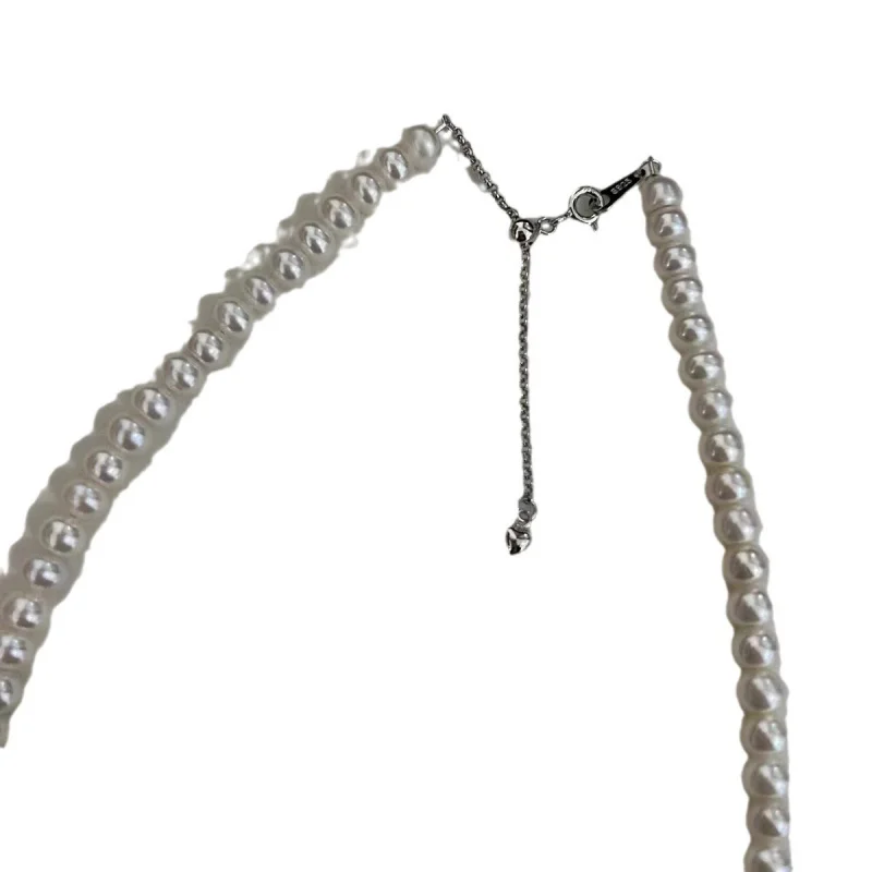 Натуральный пресноводный жемчуг 5-6 мм круглое базовое ожерелье из картофеля