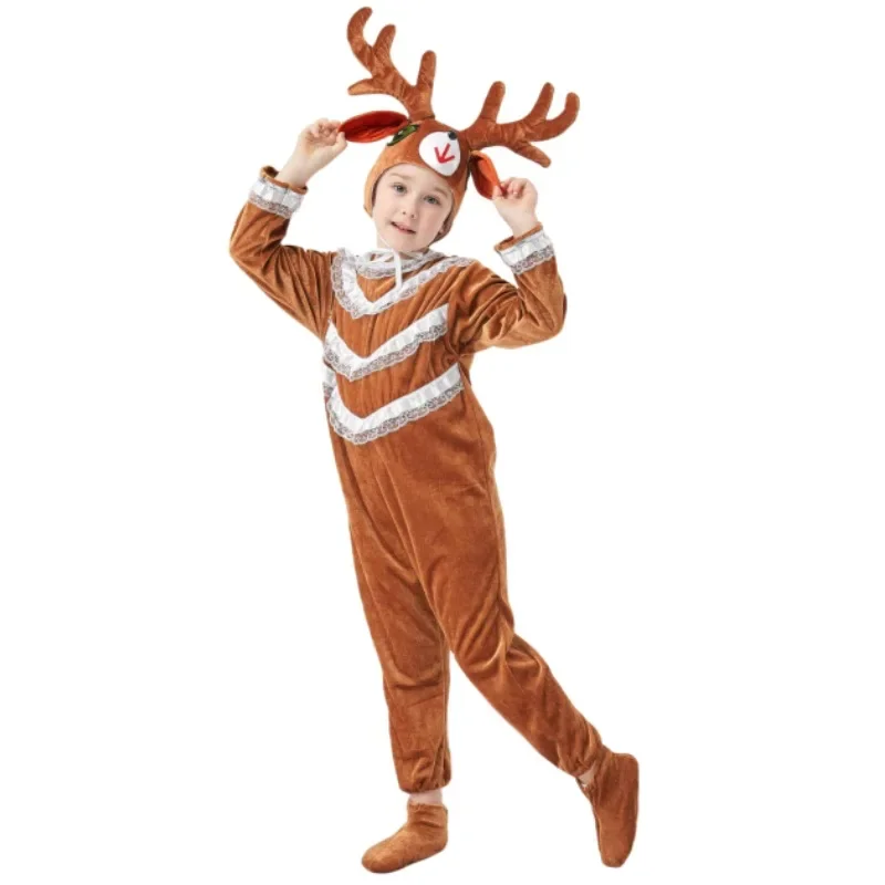 Детский комбинезон для косплея на Хэллоуин с животными динозавр тигр волк кролик