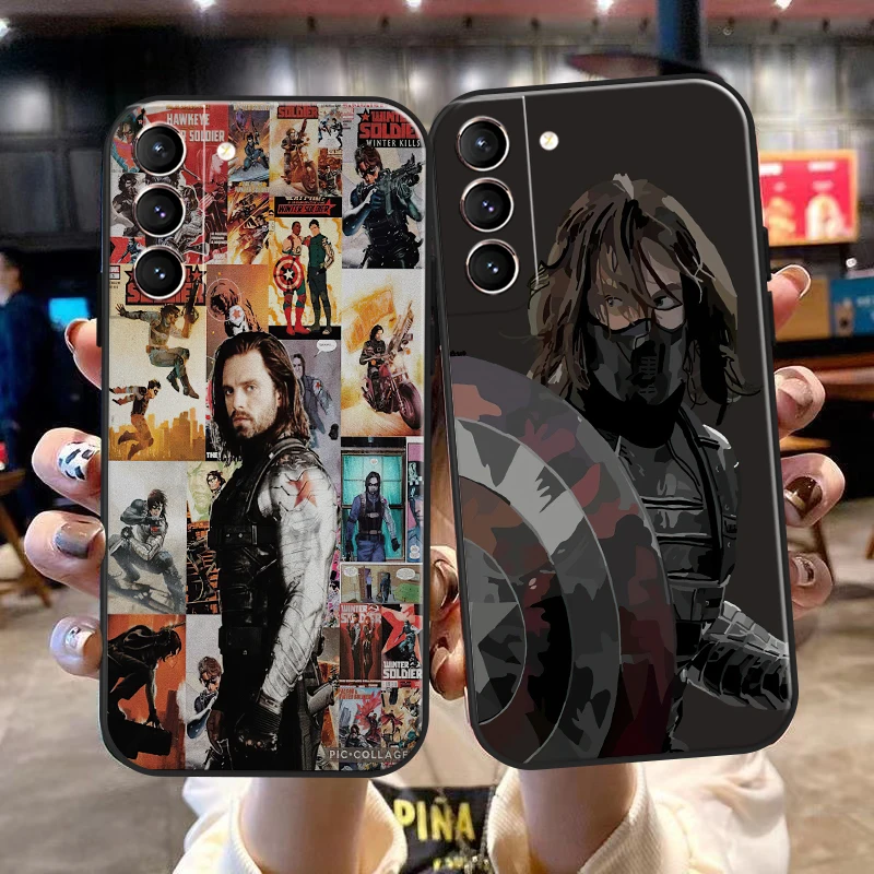 

Marvel Winter Soldier Bucky Barnes For Samsung Galaxy S23 S22 Ultra S21 S20 Plus FE Ultra Phone Case Carcasa Funda Black TPU