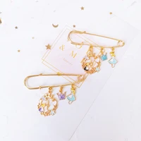 creative alice metal enamel brooch cartoon crown decoration bag accessories clothing lapel pin fashion girls jewelry