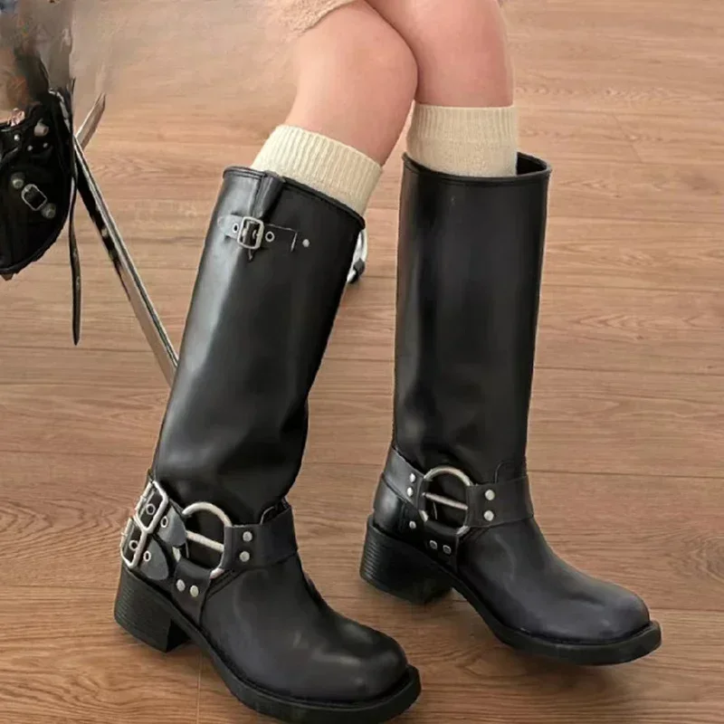 Новинка осени 2024 удобные повседневные модные ботинки на высоком каблуке с