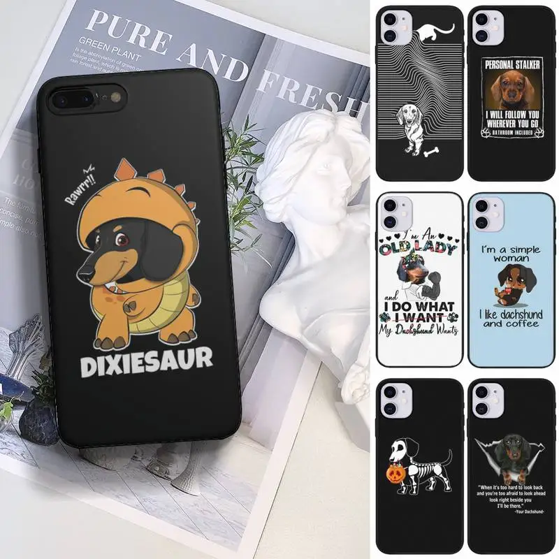 

Cute Cartoon Dachshund dog Phone Case fundas shell cover for HUAWEI P10 P20 P30 P40 mate 30 40 lite Pro
