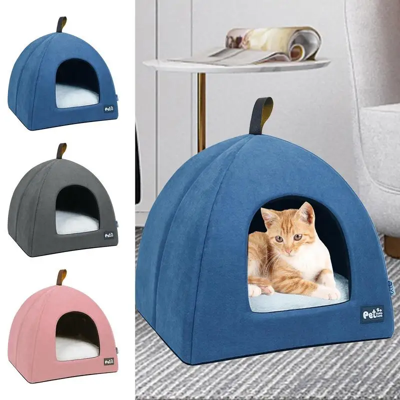 

Складная палатка для домашних питомцев, домик для кошек, закрытая кровать, портативная Удобная подстилка для домашних питомцев