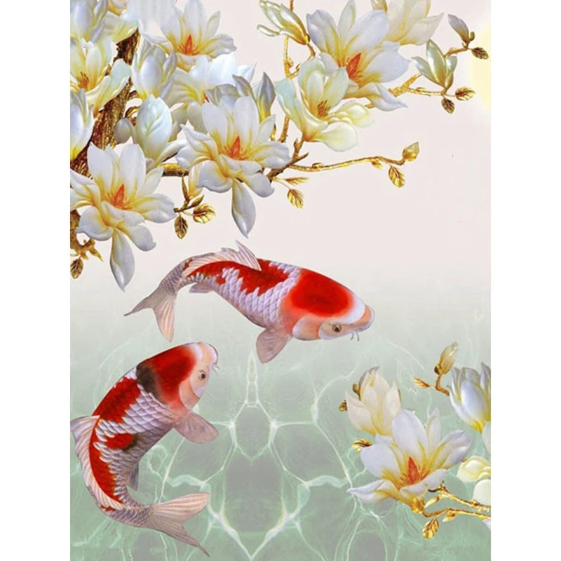 

DIY 5D бриллиантовые художественные наборы для взрослых Koi Fish краска с бриллиантами наборы алмазной вышивки