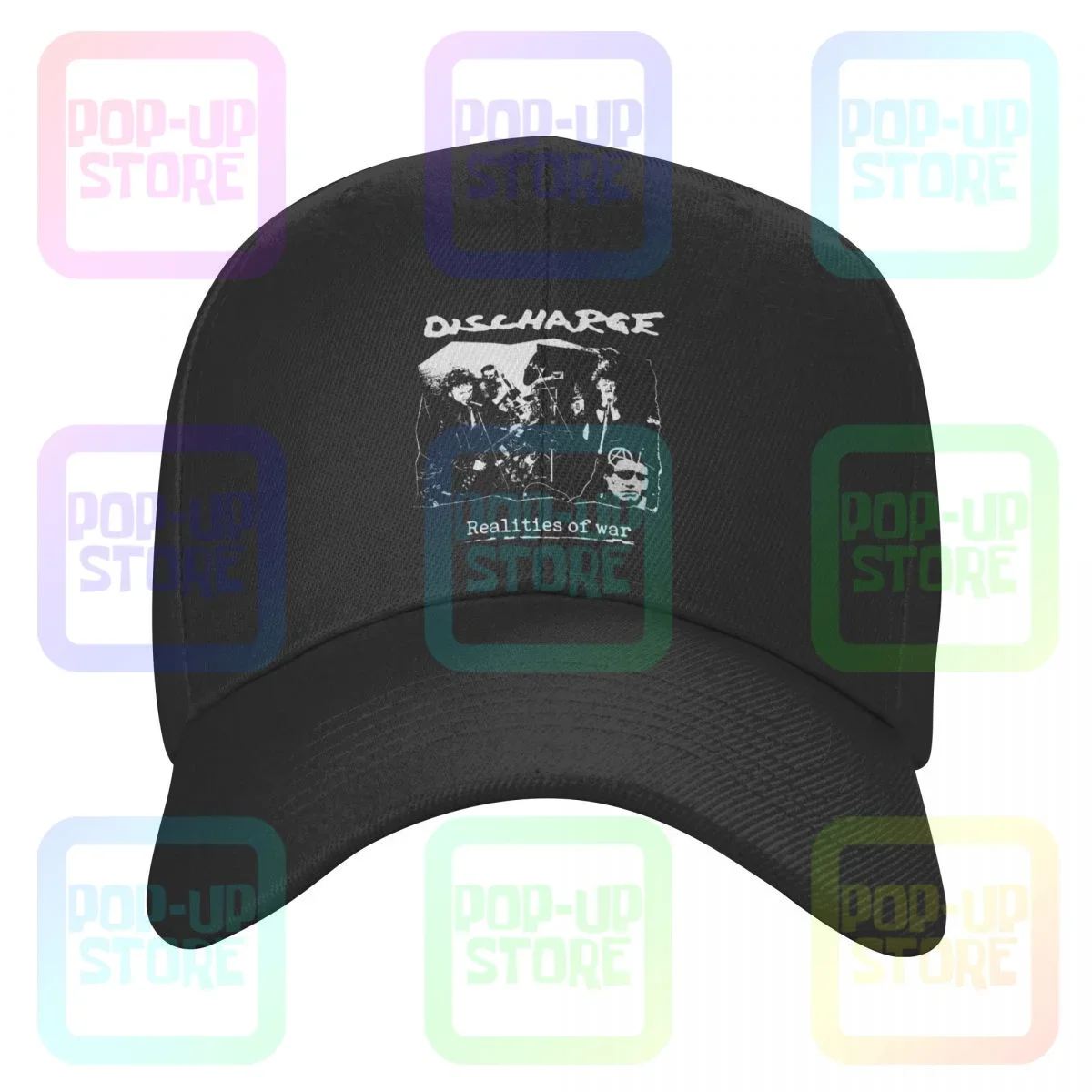 Бейсболка с рисунком реальности войны в стиле панк-рок