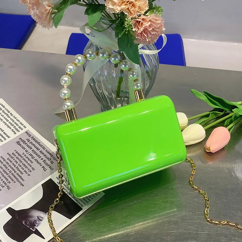 

Acrylic Hard Box Chain Crossbody Bag For Women 2022 New Evening Shoulder Bag Purses And Handbags Ladies Party Clutch Trend Pouch