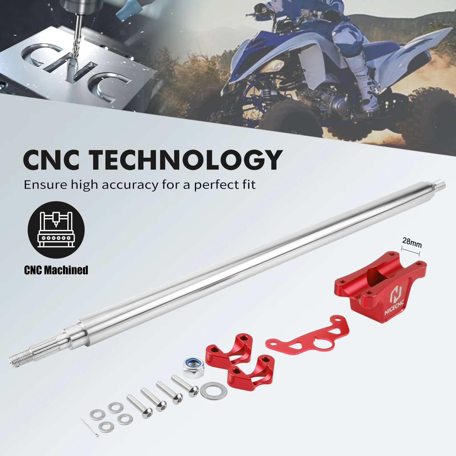 Вал рулевого стержня NICECNC ATV 28 мм для Yamaha Raptor 700 YFM700 700R YFM700R 2013-2022 SE 2014-21 аксессуары