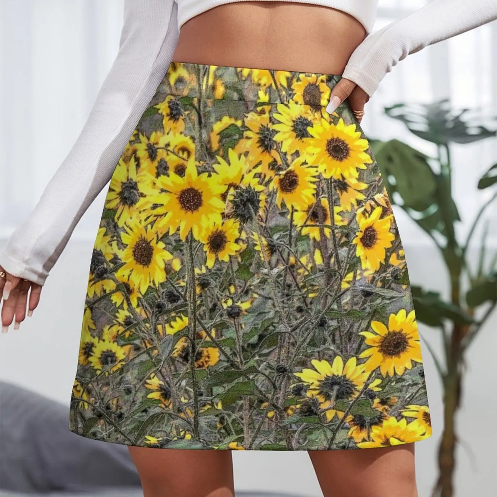 Горные подсолнухи Ski Apache Нью-Мексико Мини-юбка Элегантные социальные женские