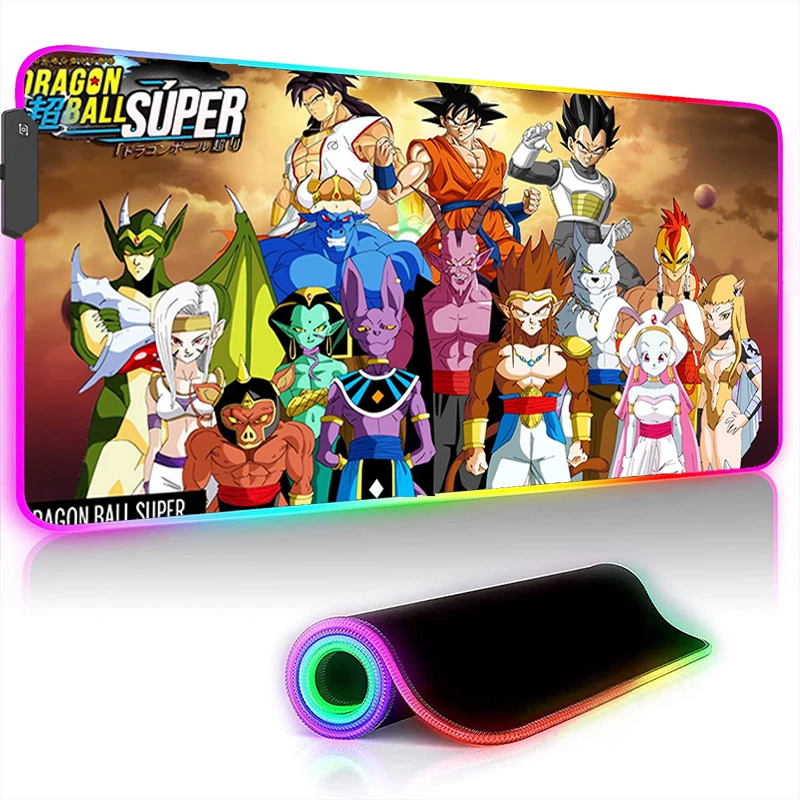 

Dragon Ball Frieza Mouse pad RGB Gaming Accessories Computer Large Mousepad Gamer Rubber Carpet With Backlit Play desk mat gift