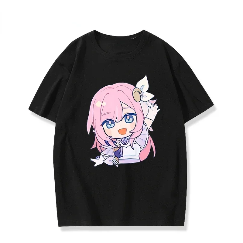 Футболка унисекс с японским аниме принтом Honkai Impact 3 Kawaii Elysia Fans COS летняя модная