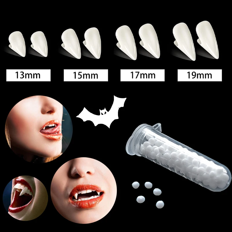 1Pair Halloween Vampire Zombie Teeth DIY Solid Resin Denture Decor False Cosplay Props With Glue Apparel Accessories Toys Gifts 1Pair Halloween Vampire Zombie Teeth DIY Solid Resin Denture Decor False Cosplay Props With Glue Apparel Accessories Toys Gifts