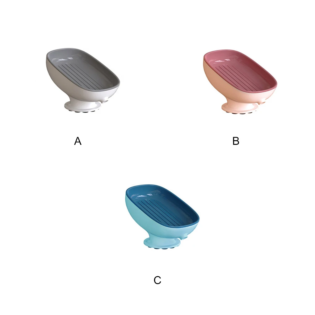 

Bathroom Soap Holder Self Draining with Suction Cup Double Layer Fixed Dishes for Home Kitchen Toilet Accessories Gray