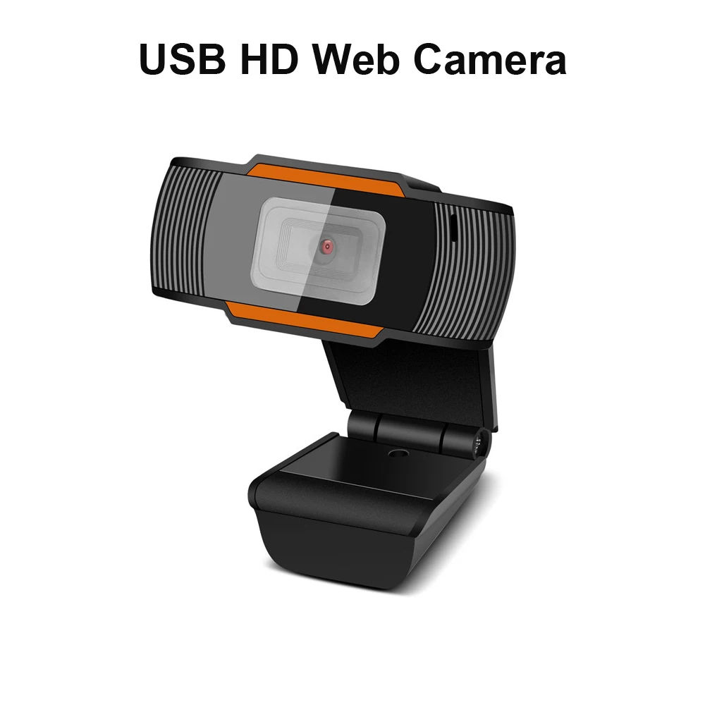 720p Black + Orange For Computer Camera Network HD Video HD Video Camera With Microphone Webcams