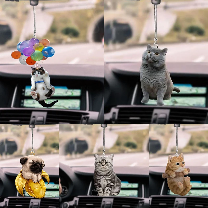 

Creative Animal Car Hanging Pendant Ornament Cat Dog Figure Car Interior Decor