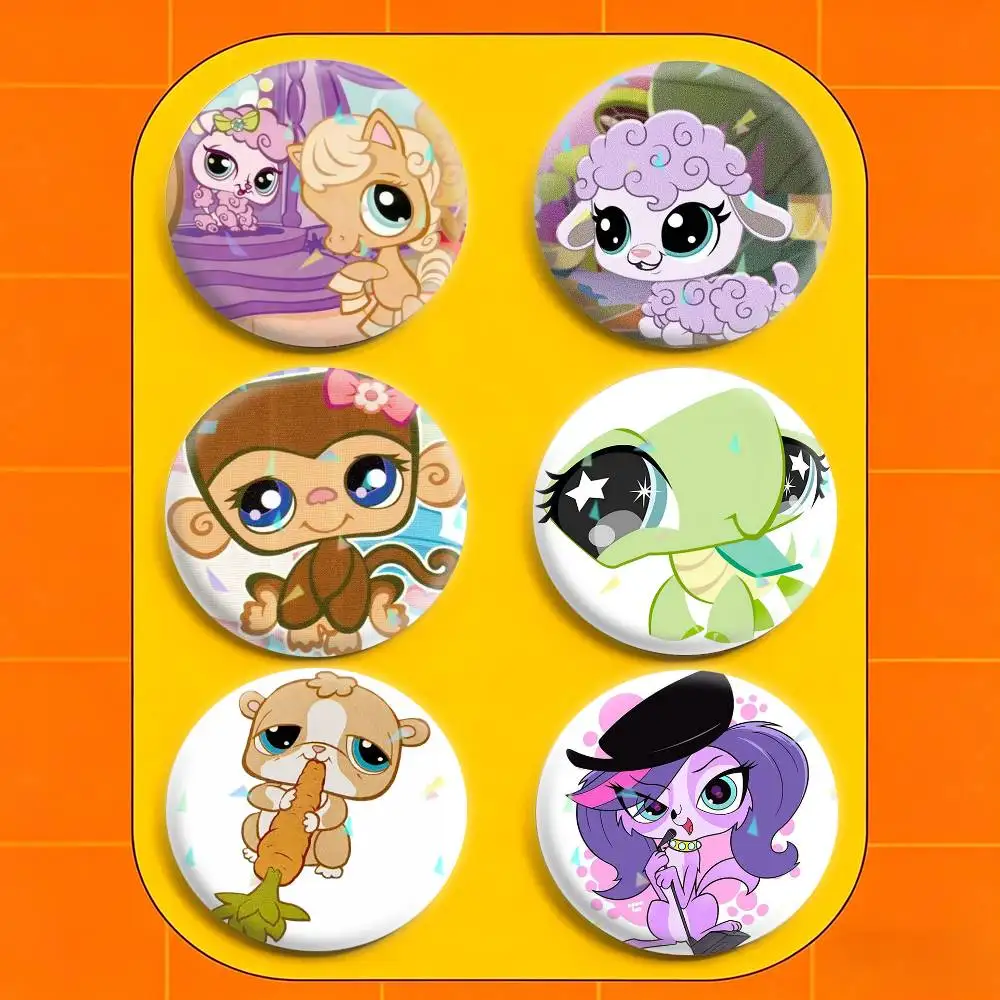 Фото Значки ручной работы Littlest Pet Shop 32/44/58 мм, круглые броши-значки для рюкзаков, одежды, украшений, подарков №1