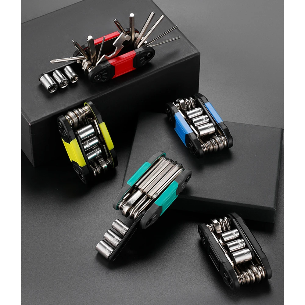 

Набор регулируемых велосипедных трещоточных ключей, портативный ремонтный гаечный ключ для велосипеда, шестигранный ключ 16 в 1, торцевой, для ремонта горного велосипеда