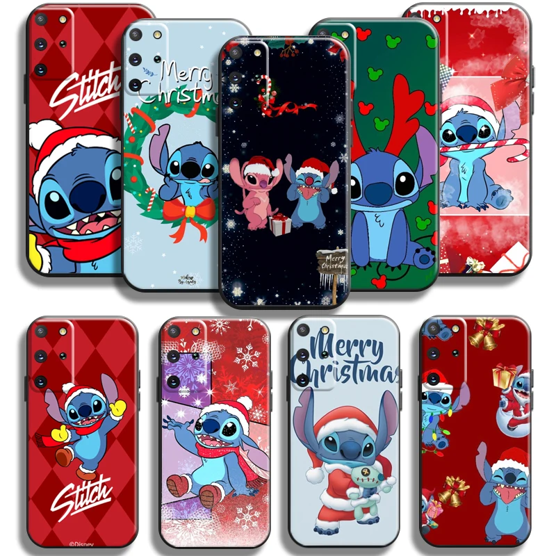 

Merry Christmas Lilo Stitch Phone Case For Samsung Galaxy S20 S21 S22 FE Ultra 5G S22 S21 S20 S10 10E S9 Plus Silicone Cover