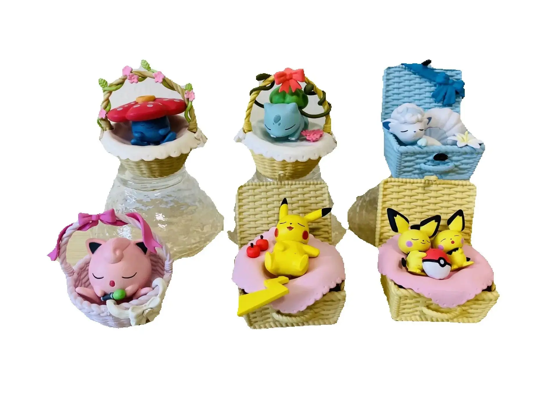 Фото Pokemon Pikachu Bulbasaur Vulpix Goupix Vileplume Jigglypuff ПВХ Фигурки Аниме Статуя Коллекционная Игровая Модель Игрушки Кукла №1