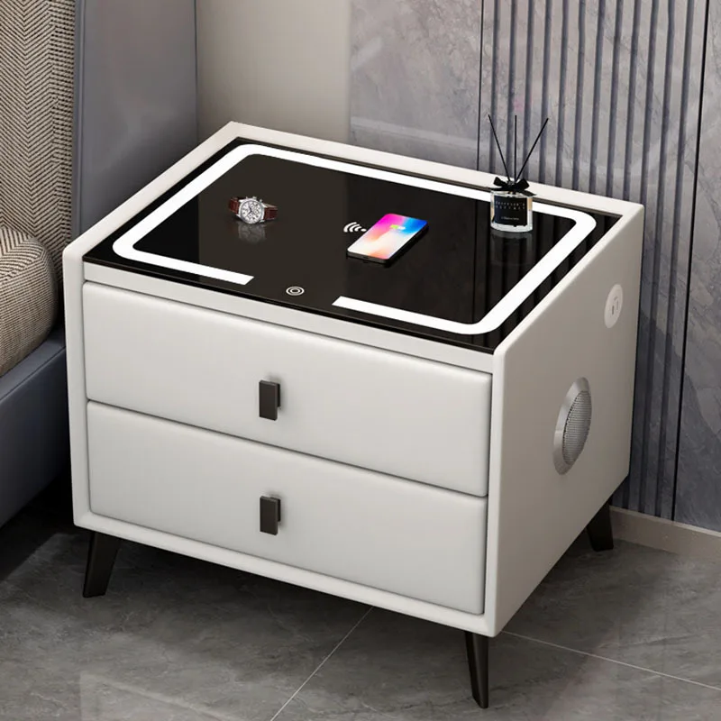 Белая тумбочка с регулируемой яркостью современная деревянная умная