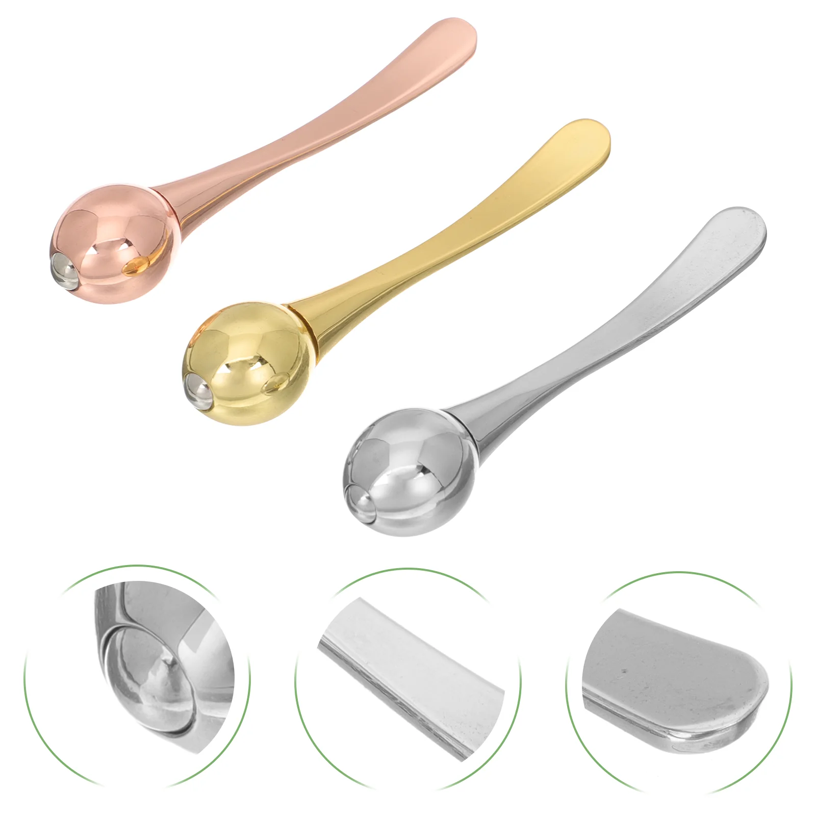 

3pcs Eye Cream Sticks Spatula 3-in-1 Roller Eye Massager Skin Care Tools