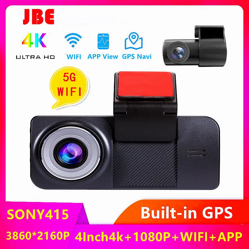 

Car Dvr 4K 3840*2160P 4 Inch Dash Cam WIFI Sony IMX415 Rear View 1080P Car Camera Video Recorder Park Monitor Built-in GPS