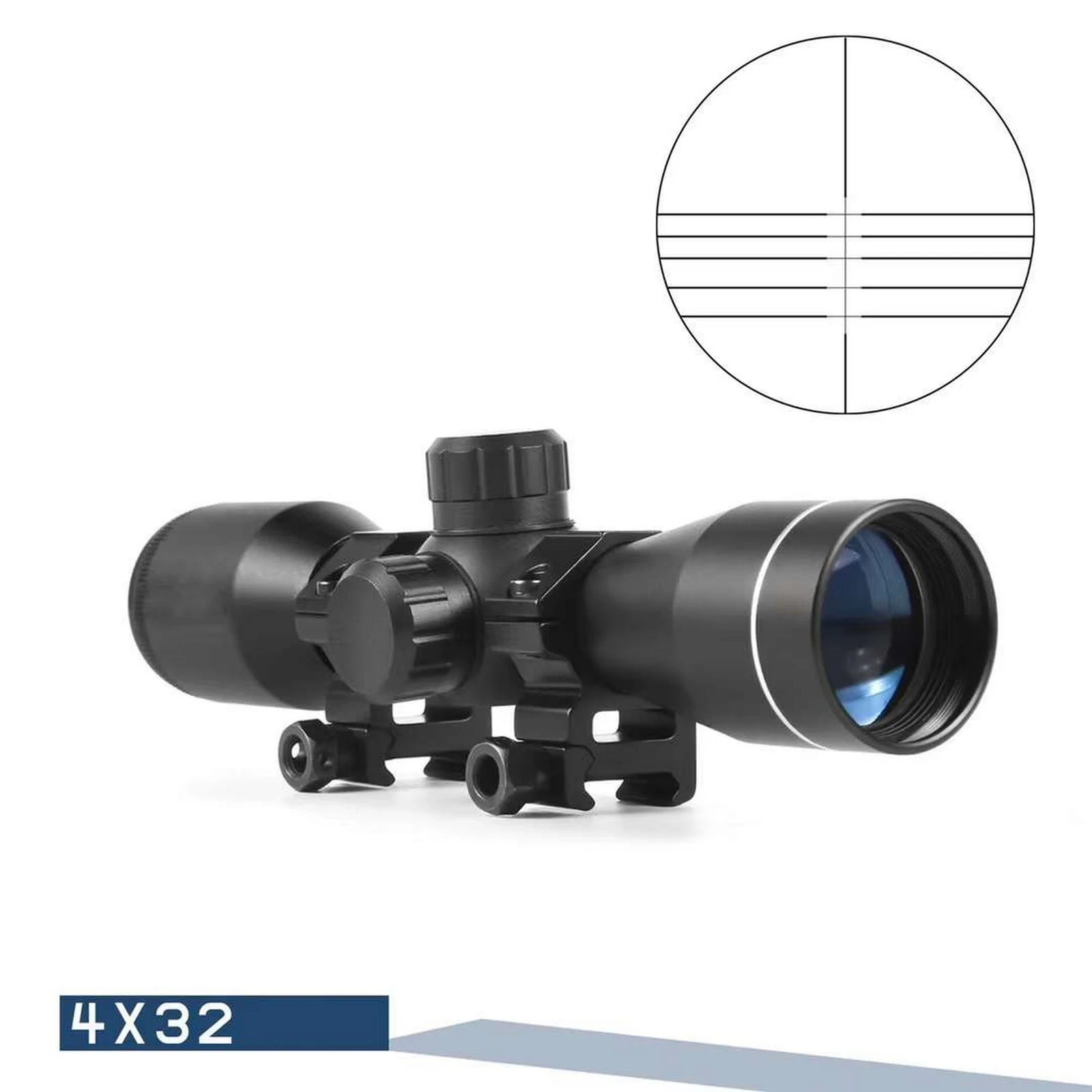 

Оптический прицел 4X32, оптический прицел, компактный прицел для винтовки с рельсовым кронштейном 20 мм/11 мм