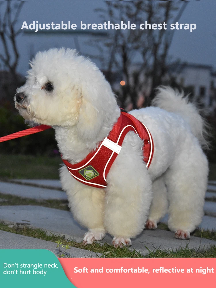 

Vest Dog Traction Rope Teddy Small Dog Bichon Pomeranian Chest Strap Puppy Puppies Walking Dog Rope Dog Chain