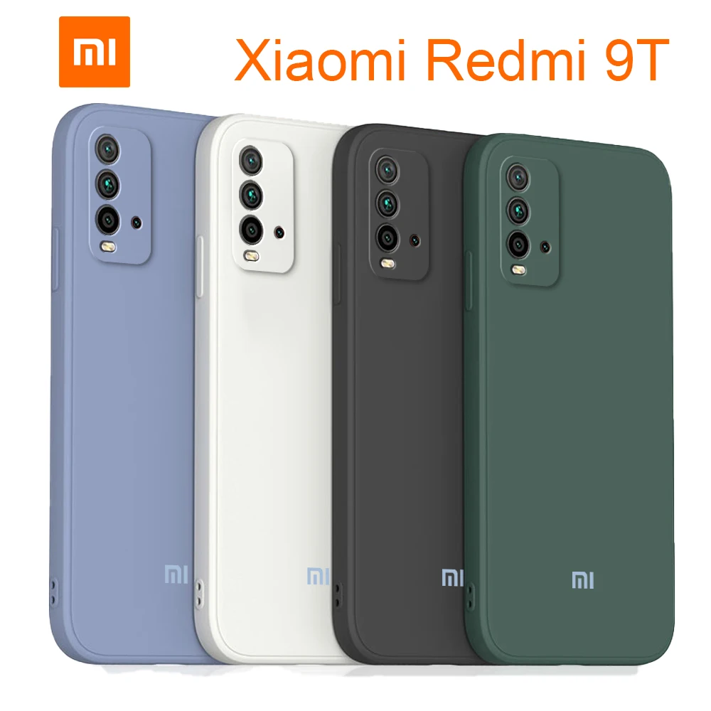 

xiaomi Redmi 9T case Liquid Silicone Case For coque Redmi 9 9A 9C 9T With Logo coque Fast delivery