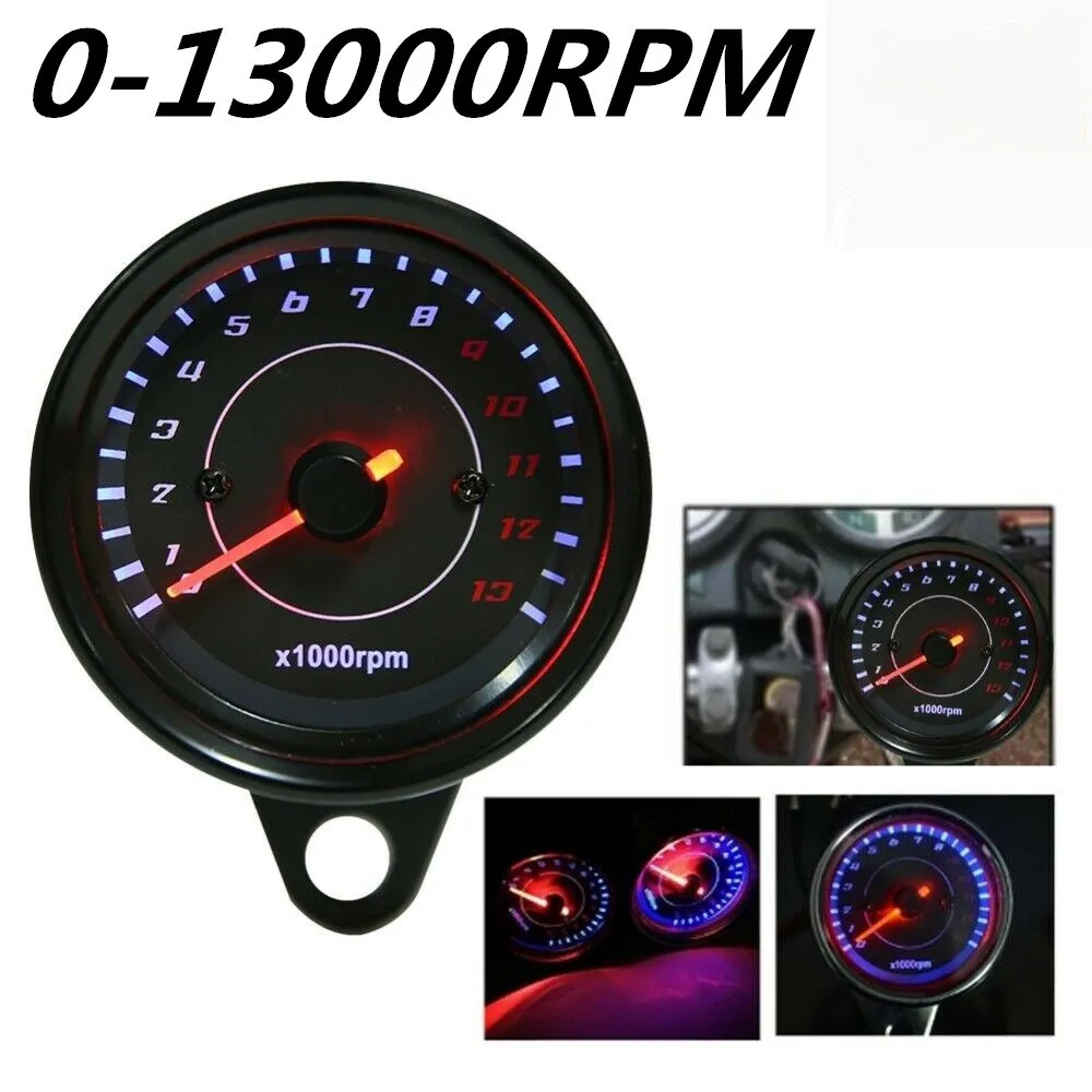 

12V Universal Motorcycle Tachometer Gauge 13000 RPM Backlight Speedometer Gauge For Honda/BMW/Yamaha/Suzuki/Kawasaki