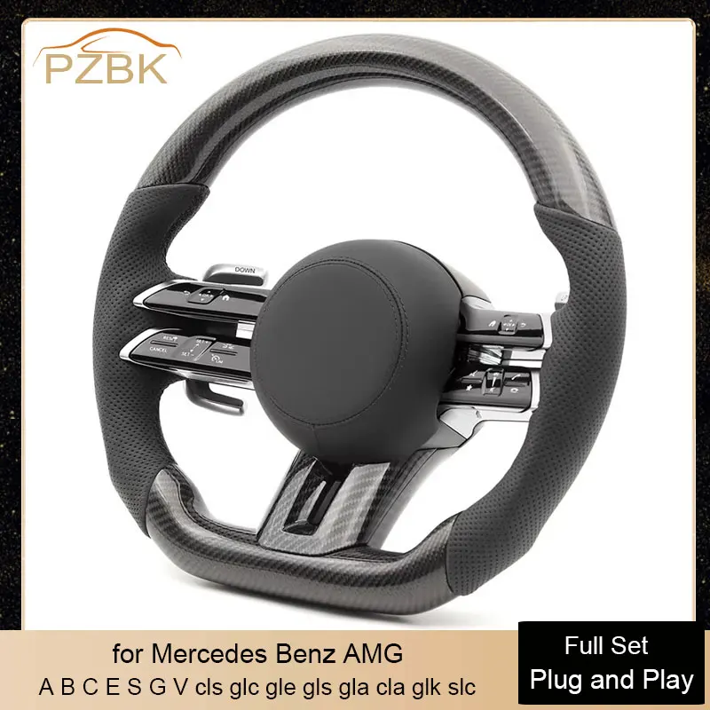 Фото Карбоновый автомобильный руль в сборе для Mercedes Benz AMG W204 W205 W212 W222 W221 E63s C180 Cls Glc Gle Gls Gla Cla Glk Slc №1