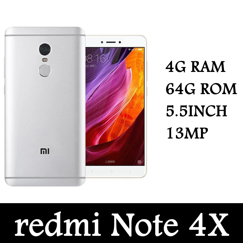 

Xiaomi redmi Note 4X Smartphones 13MP octa core global version 4G RAM 64G ROM Android 5.5INCH mobile phones unlocked celulares