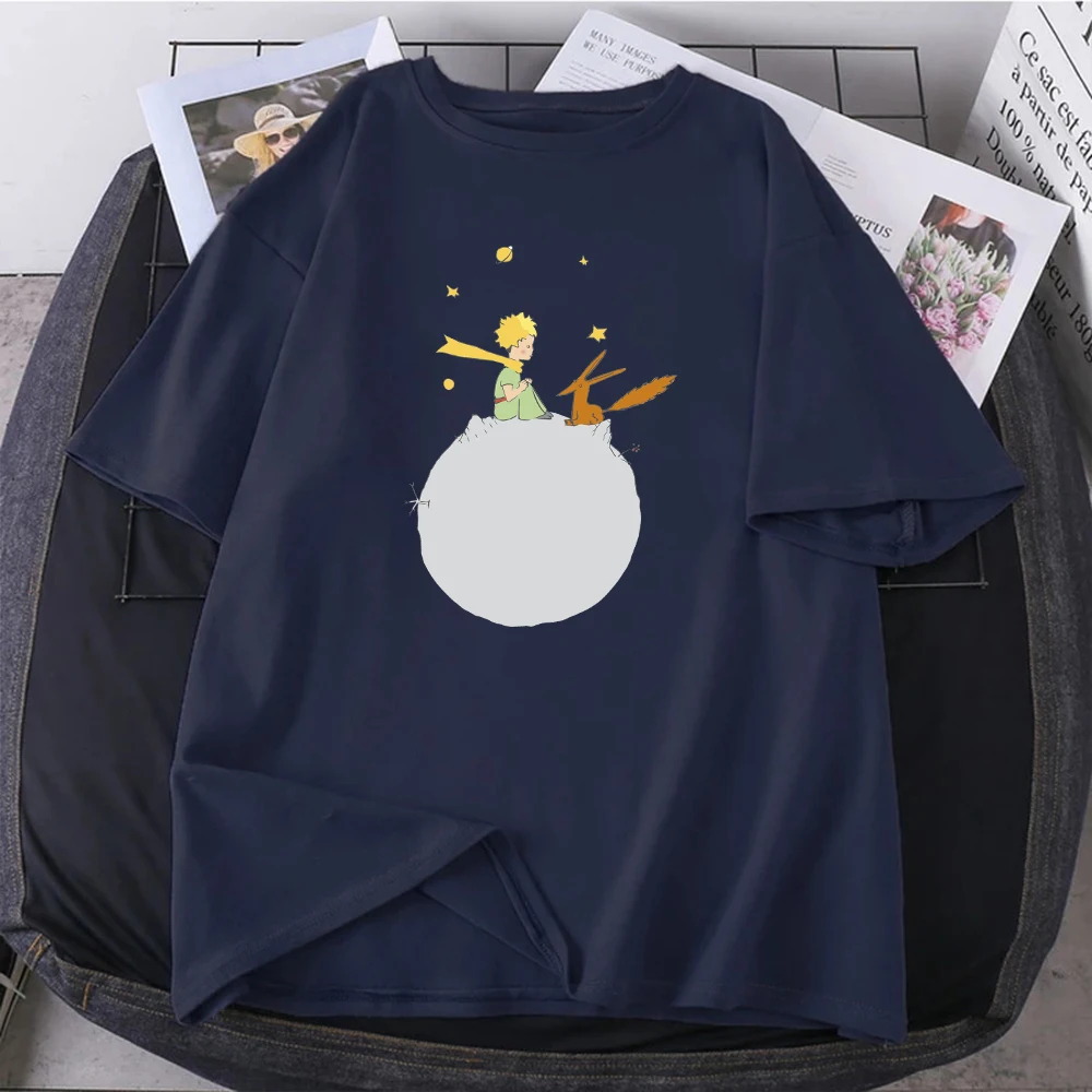 

New Graphic Little Prince T-Shirts Men's Women Casual Comfortable Tops Cotton Harajuku Y2K Men Clothing Tee Shirt Men Summer