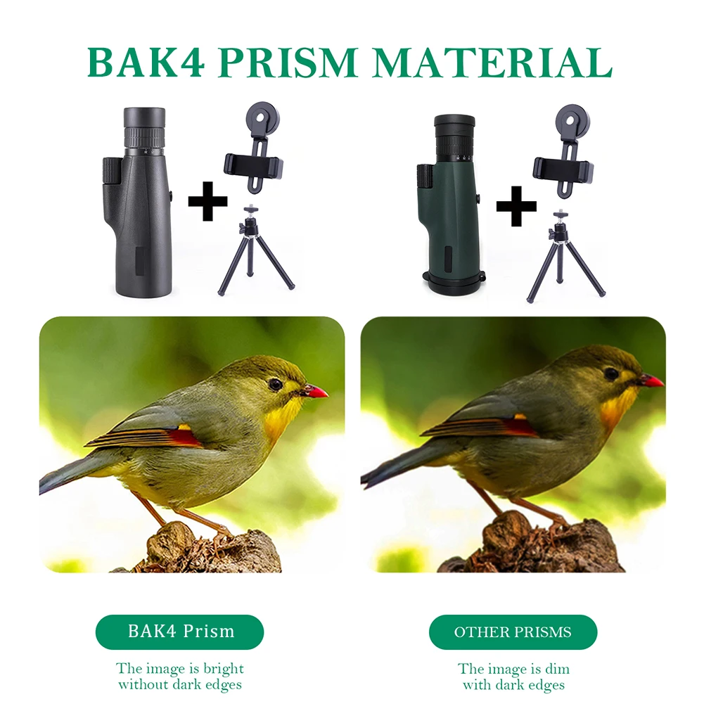 

10-30×50 Powerful Monocular Telescope for Smartphone 50mm FMC BAK4 Prism for Bird Watching, Camping, Hiking, Hunting