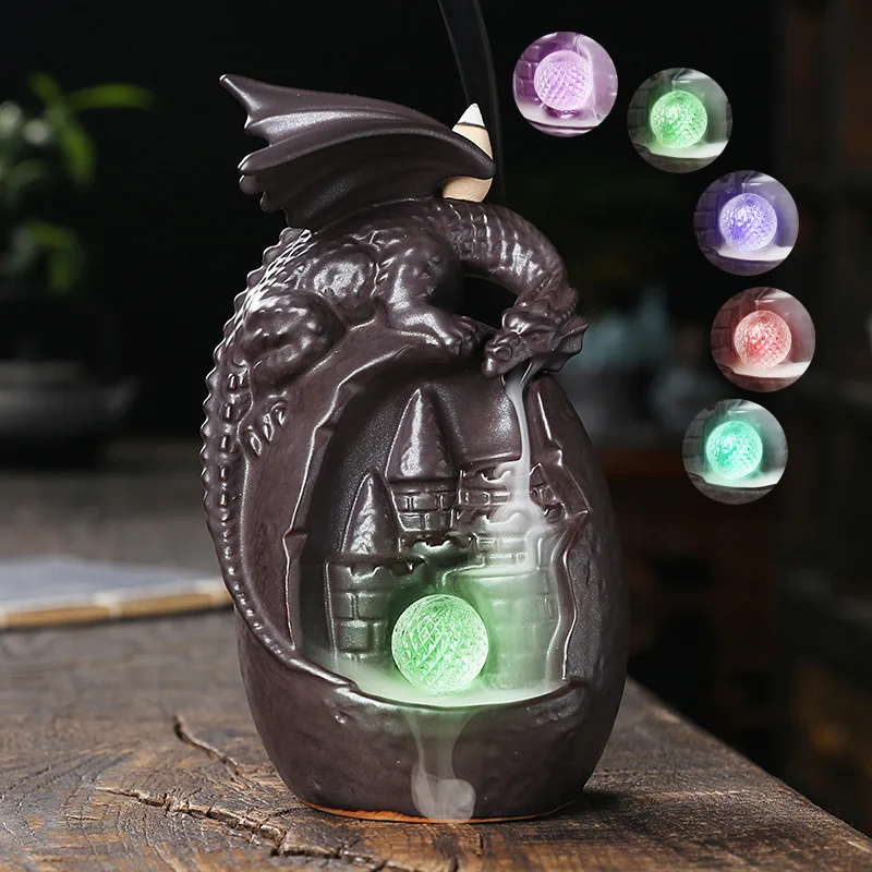 

With 20Pcs Cones Purple Clay Incense Burner Buddha Hand Backflow Incense Burner Lotus Incense Burner Random Color