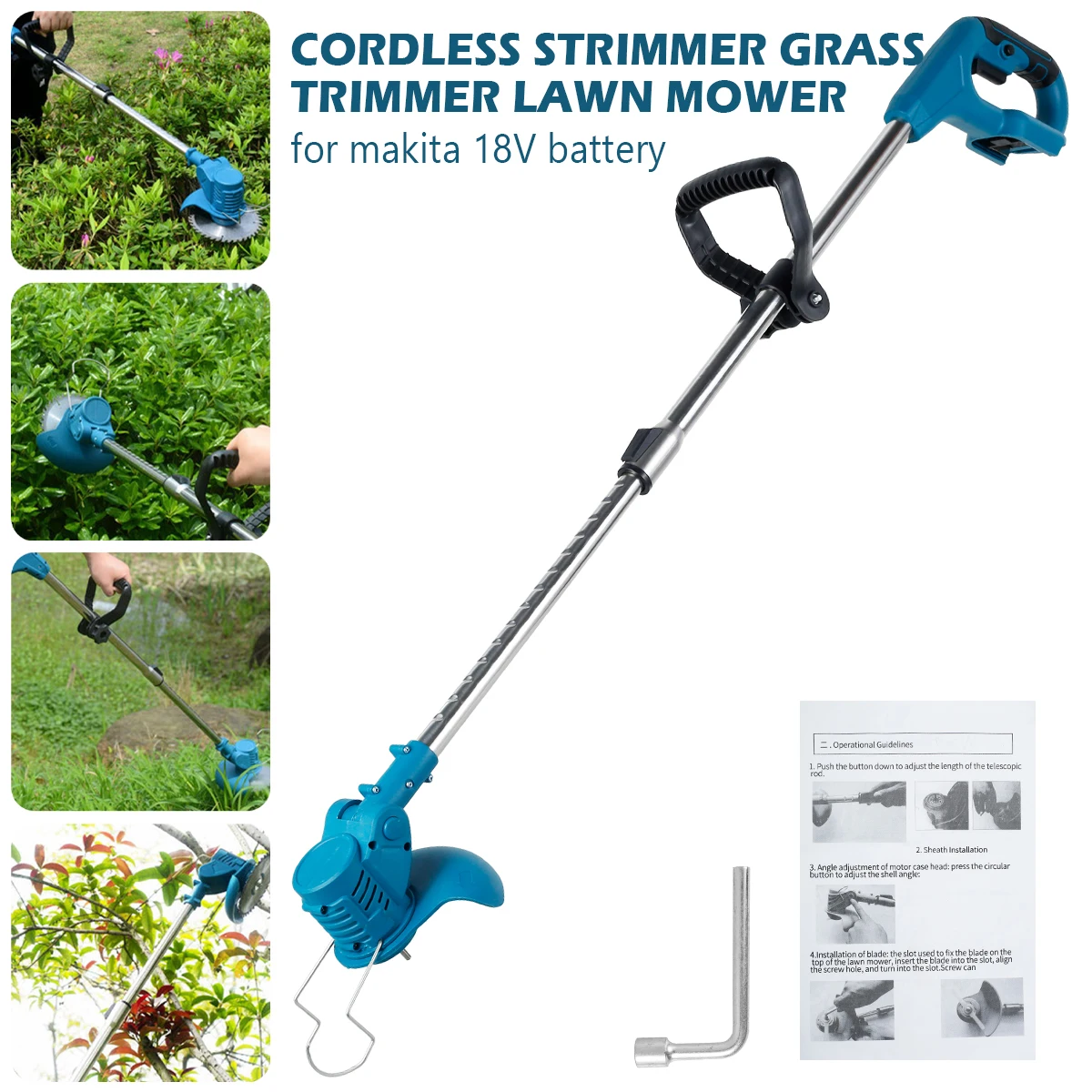 

Cordless Grass Trimmer Electric Lawn Mower Adjustable Length Telescopic Pruning Garden Tools Portable Garden Trimming Machine